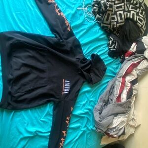 AMIRI Black Hoodie with Orange Accents